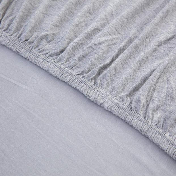 Fitted Cotton Jersey Custom Size BedSheet - Melange Grey