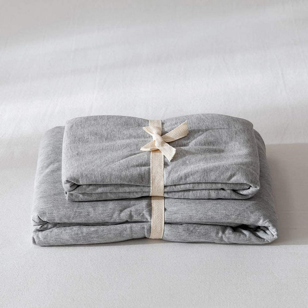 Fitted Cotton Jersey Custom Size BedSheet - Melange Grey