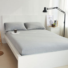 Fitted Cotton Jersey Custom Size BedSheet - Melange Grey