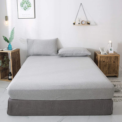 Fitted Cotton Jersey Custom Size BedSheet - Melange Grey