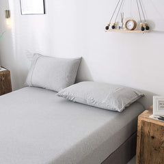 Fitted Cotton Jersey Custom Size BedSheet - Melange Grey