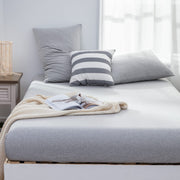 Fitted Cotton Jersey Custom Size BedSheet - Melange Grey