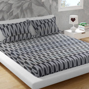 Grey Drop Cotton 200 TC Bedsheet + 4 Pillow Covers