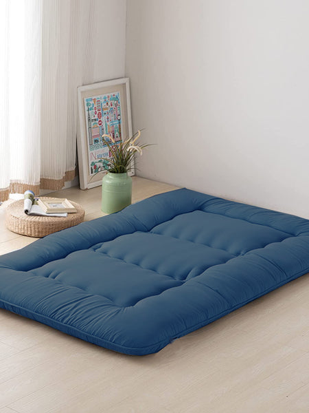 Japanese Futon Mattress for Sleeping, Foldable Japanese Bed Roll Up Mattress Tatami Mat Navy