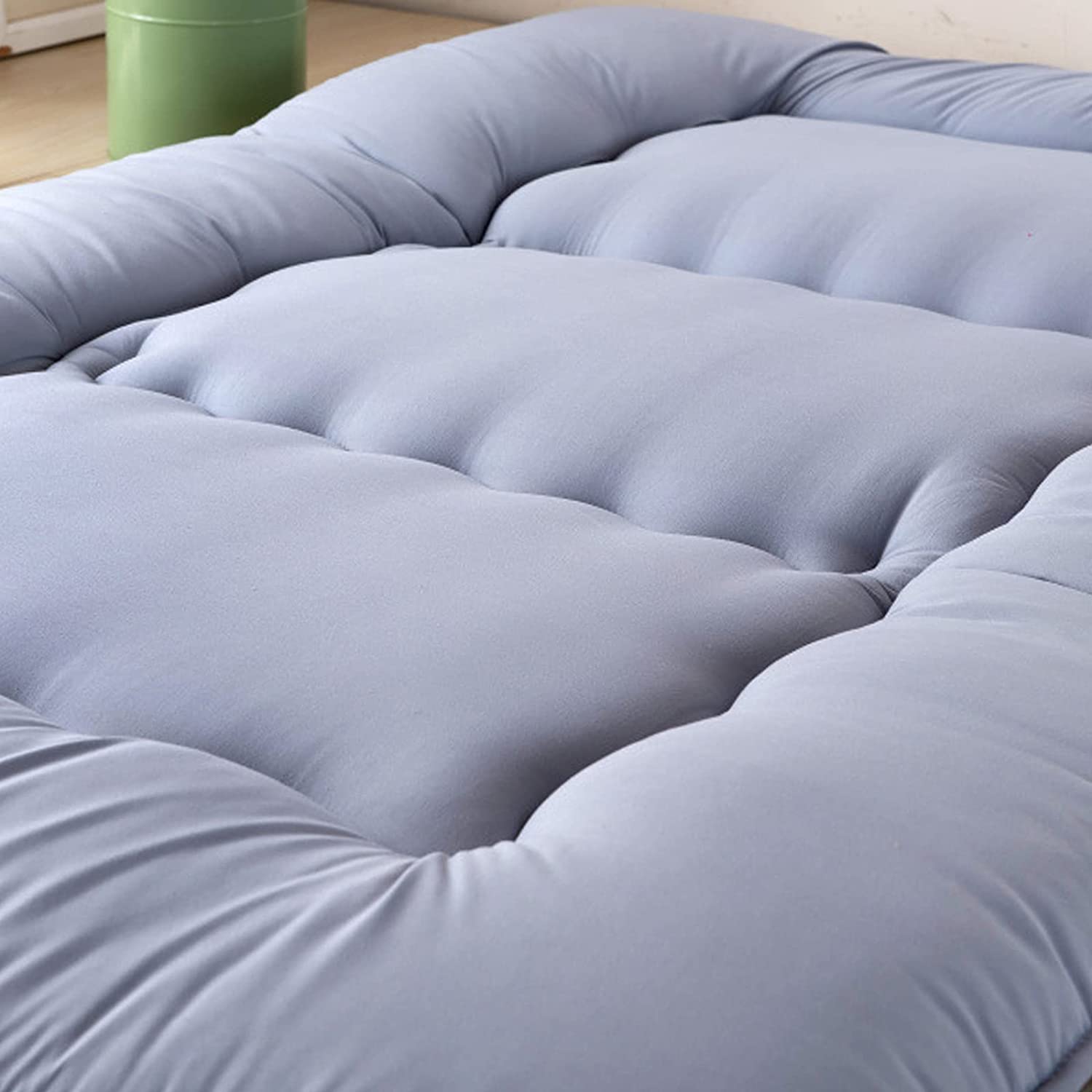 Japanese Futon Mattress for Sleeping, Foldable Japanese Bed Roll Up Mattress Tatami Mat Grey Color