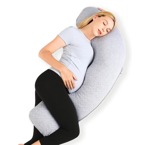 Grey - Coozly J Shaped Pregnancy Pillow