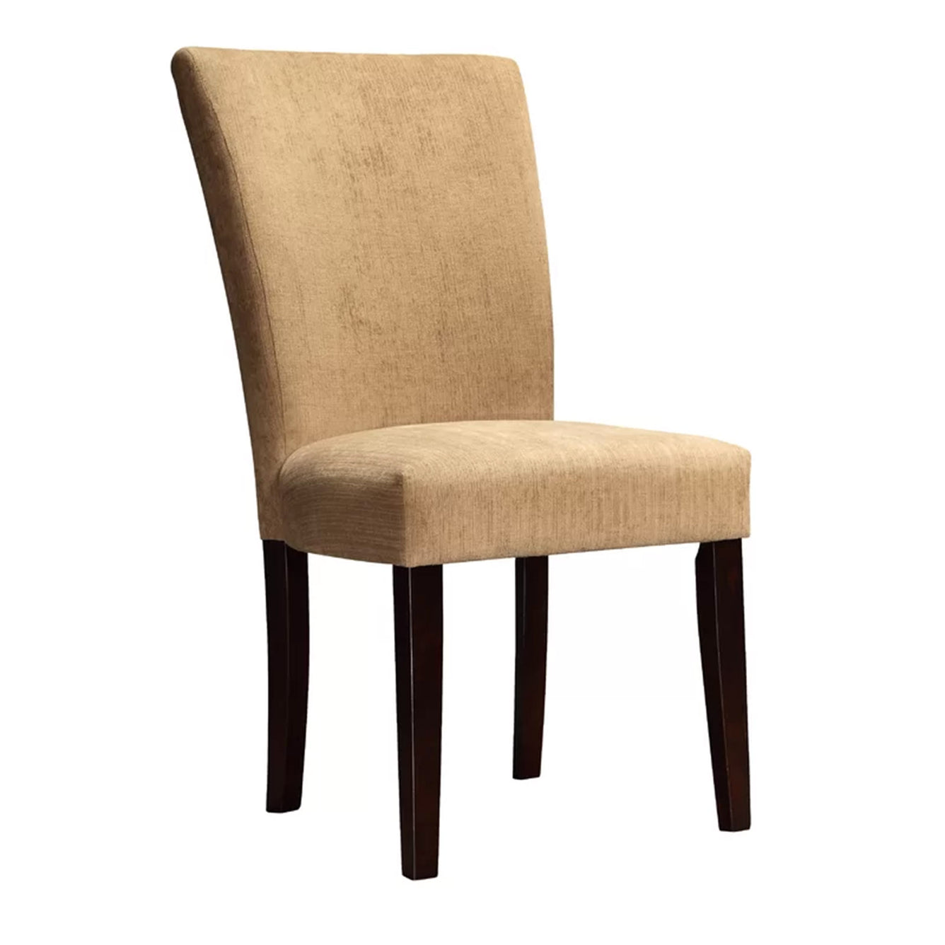 Beige Full Back Solid Wood Dining Chair