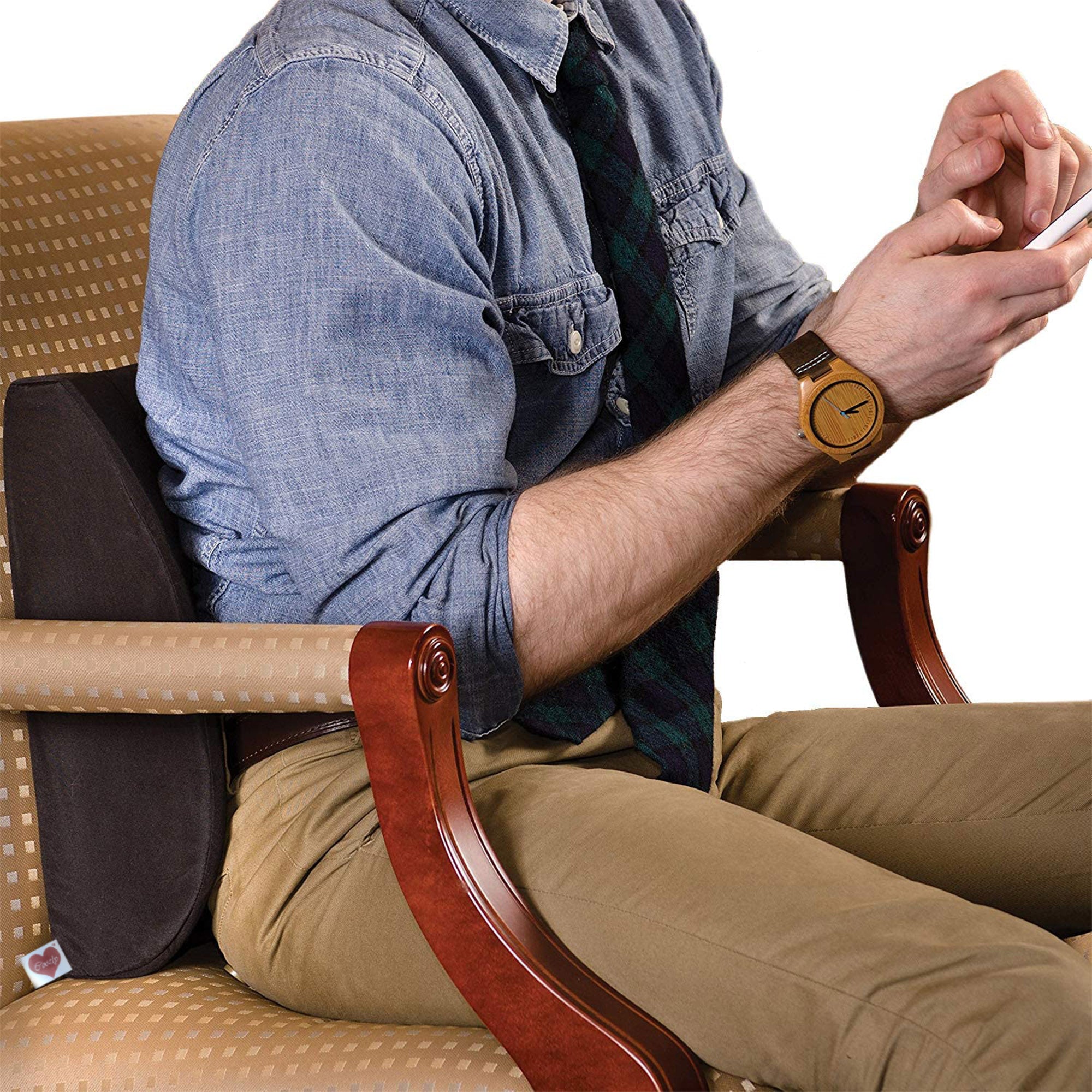 Coozly Orthopedic Half Lumbar Support | High Density Supportive Memory Foam Backrest Cushion