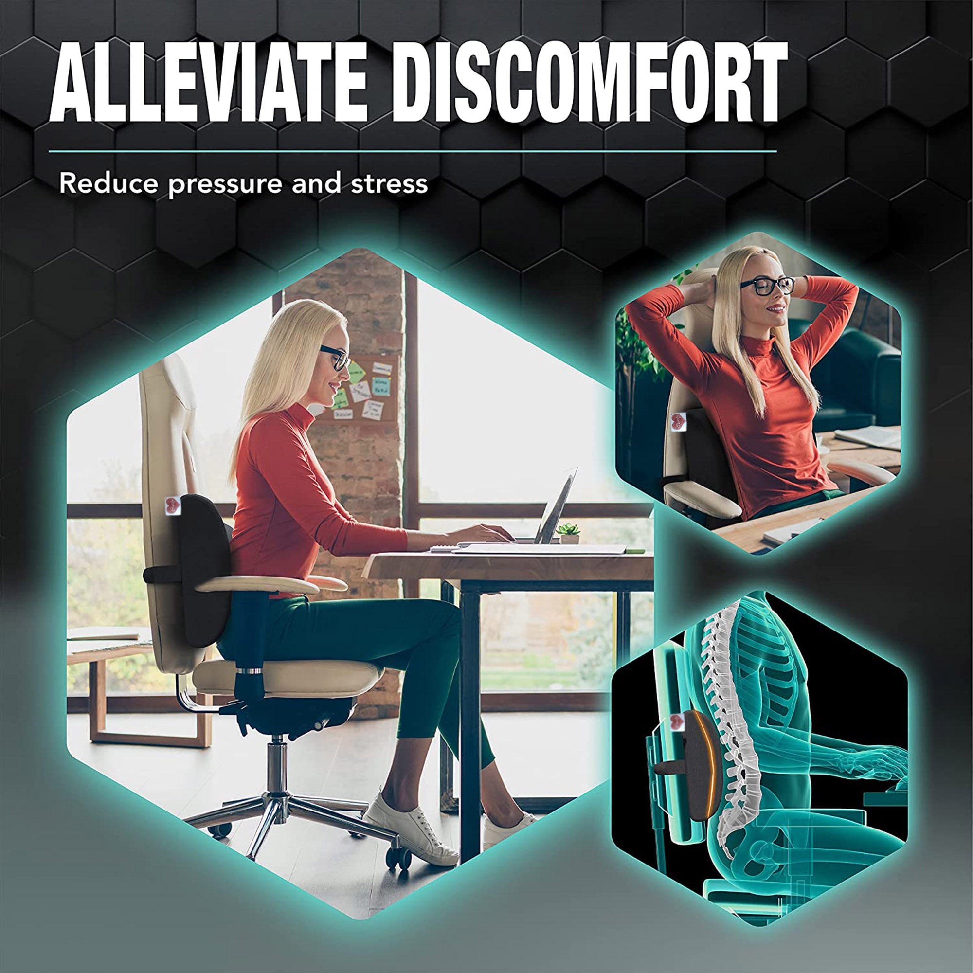 Coozly Orthopedic Half Lumbar Support | High Density Supportive Memory Foam Backrest Cushion