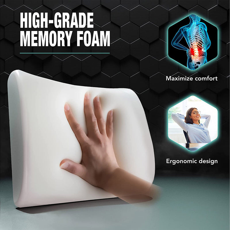 Coozly Orthopedic Half Lumbar Support | High Density Supportive Memory Foam Backrest Cushion
