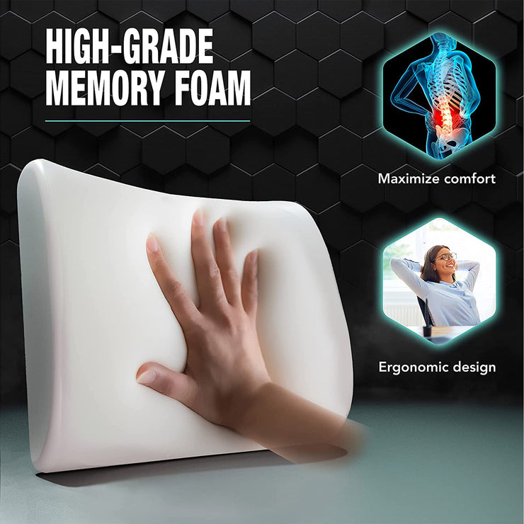 Coozly Orthopedic Half Lumbar Support | High Density Supportive Memory Foam Backrest Cushion