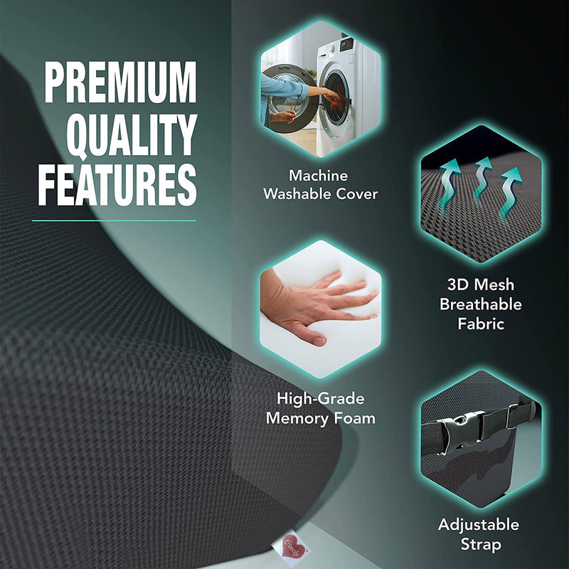 Coozly Orthopedic Half Lumbar Support | High Density Supportive Memory Foam Backrest Cushion