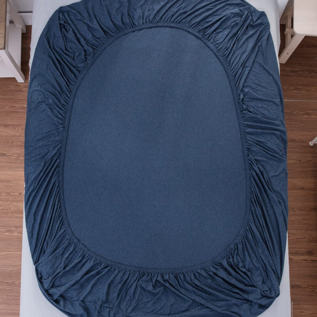 Fitted Cotton Jersey Custom Size BedSheet - Navy