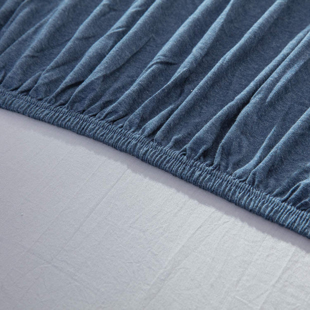 Fitted Cotton Jersey Custom Size BedSheet - Navy