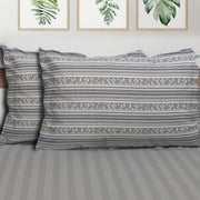 Grey- Set of 2 100% Cotton Pillow Covers -20 X 32 In