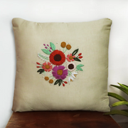 Floral Hand Embroidered Cushion