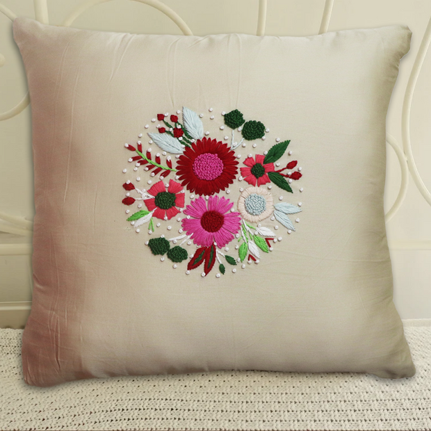 Flora Hand Embroidered Cushion