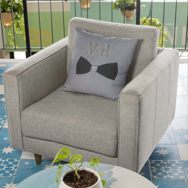 Mr. Hand Embroidered Cushion