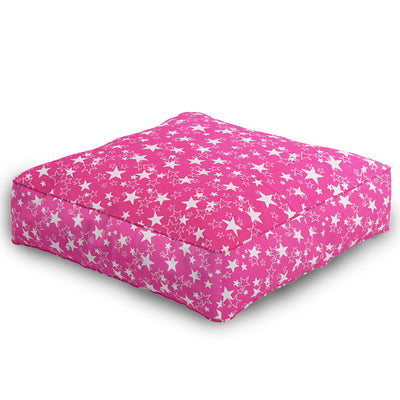 Coozly Zippered Foam Floor Cushions | Seat Cushions | Sofa Cushions with Removable Covers - Pink Star