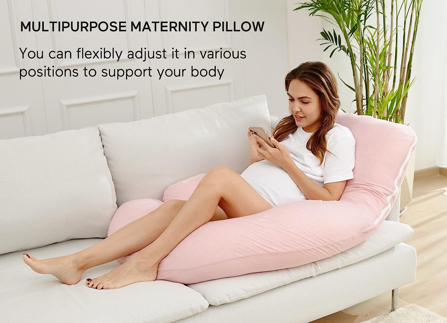 Light Pink - Coozly Belly Back Pregnancy Pillow