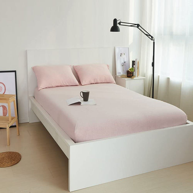 Fitted Cotton Jersey Custom Size BedSheet - Light Pink