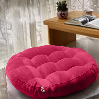 Fuschia Pink - Velvet Round Floor Cushion