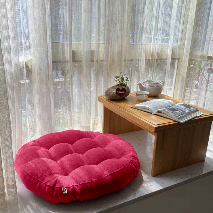 Fuschia Pink - Velvet Round Floor Cushion