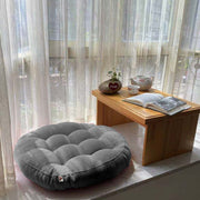 Grey - Velvet Round Floor Cushion