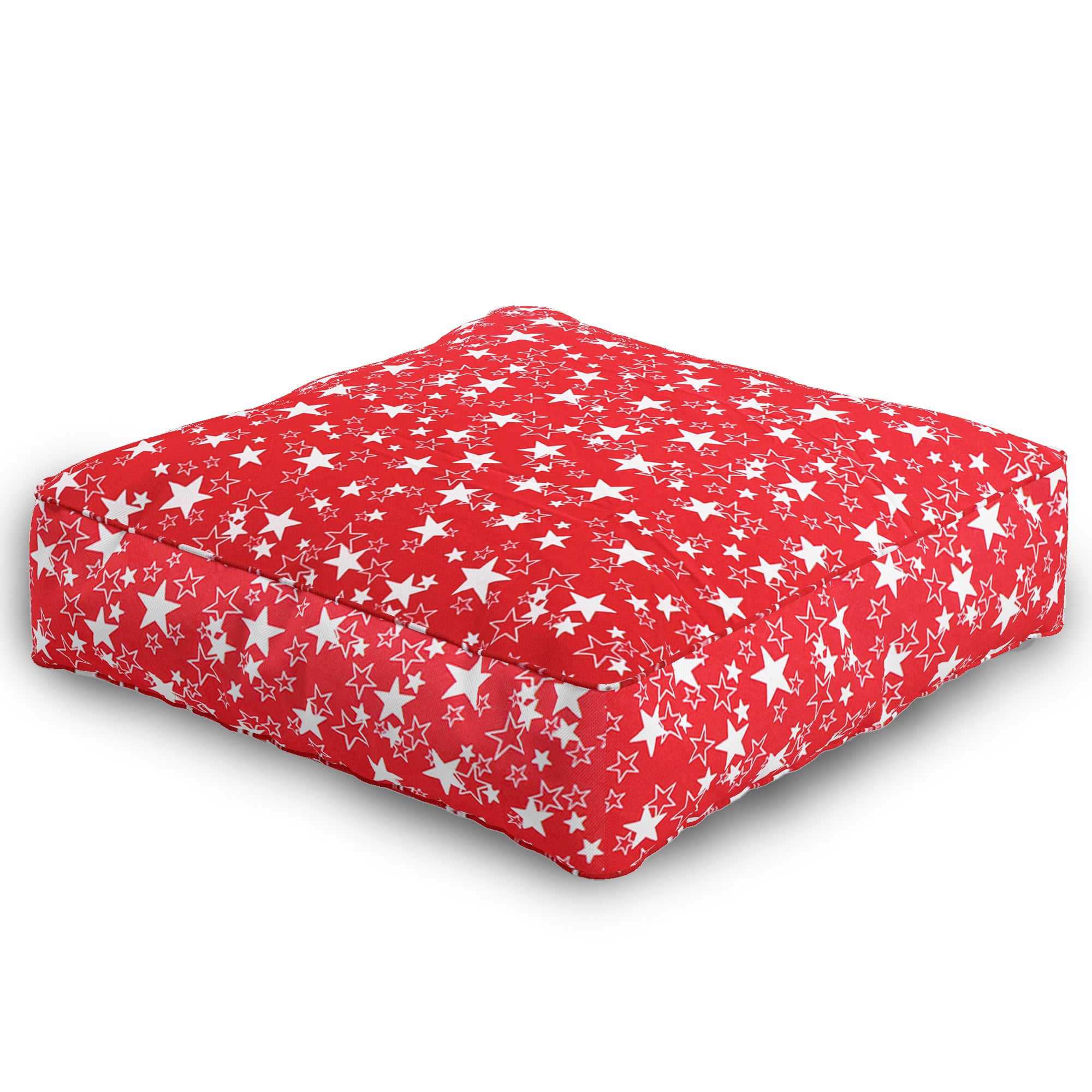 Coozly Zippered Foam Floor Cushions | Seat Cushions | Sofa Cushions with Removable Covers -Red Star