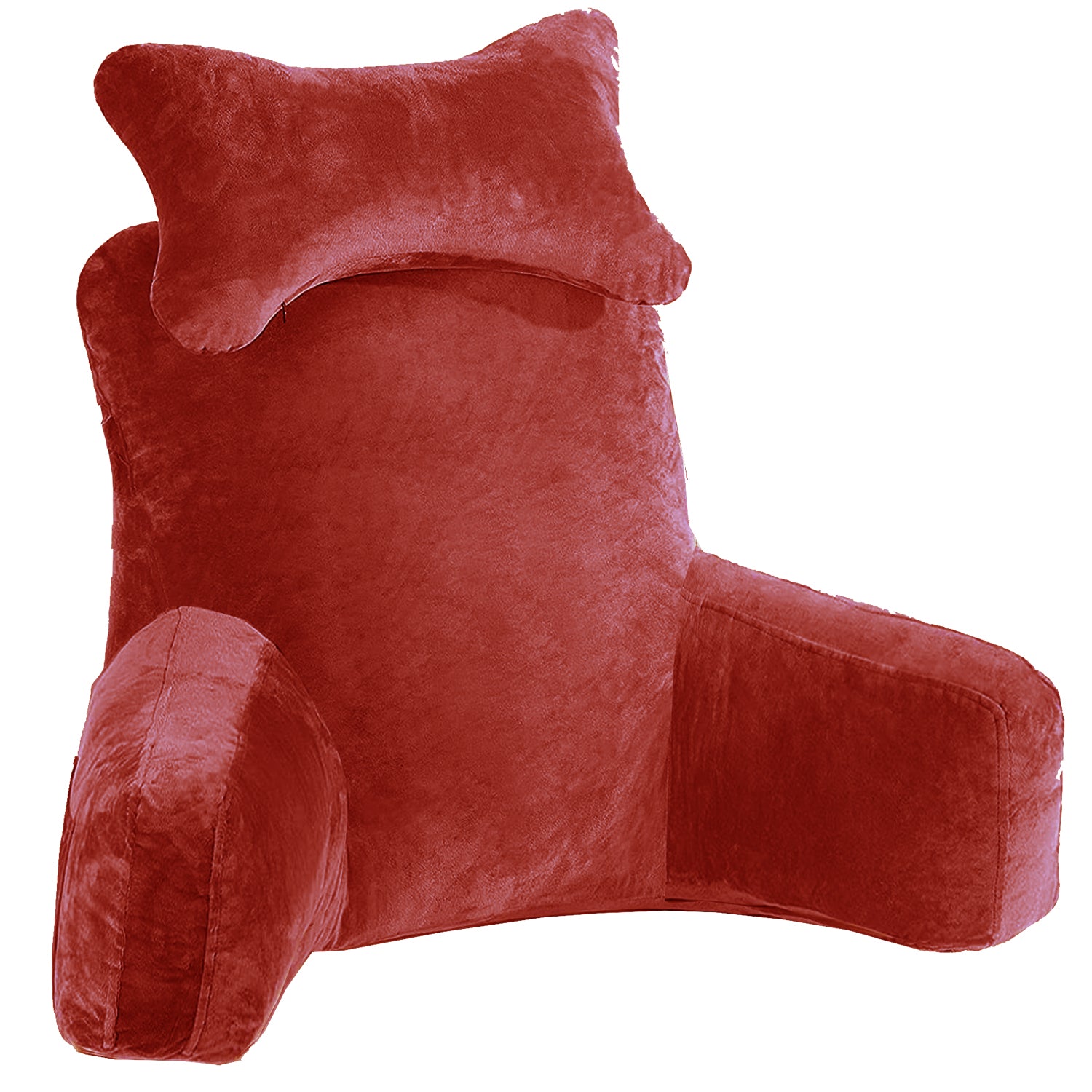 Backrest Pillow with ButterFly Neck Pillow | High Armrest - Red