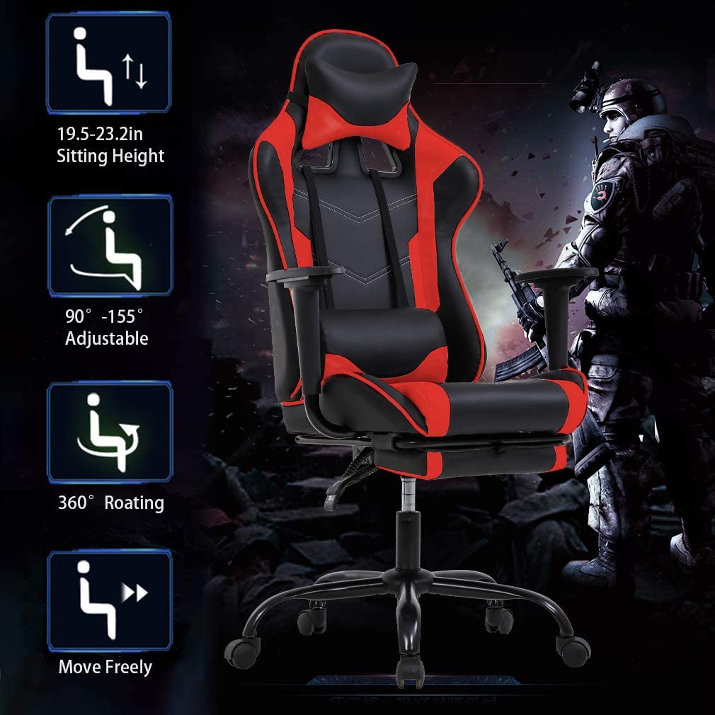 Coozly Video Gaming Chair | Luxury Office Chair | with Footrest