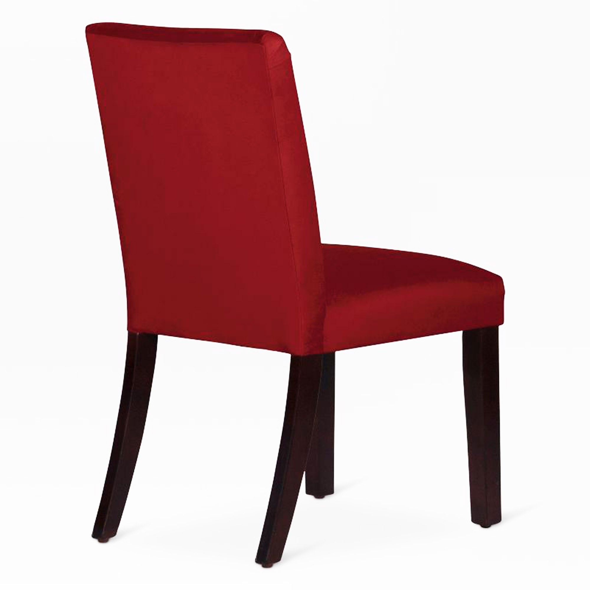 Maroon Suede Full Back Solid Wood Dining Chair