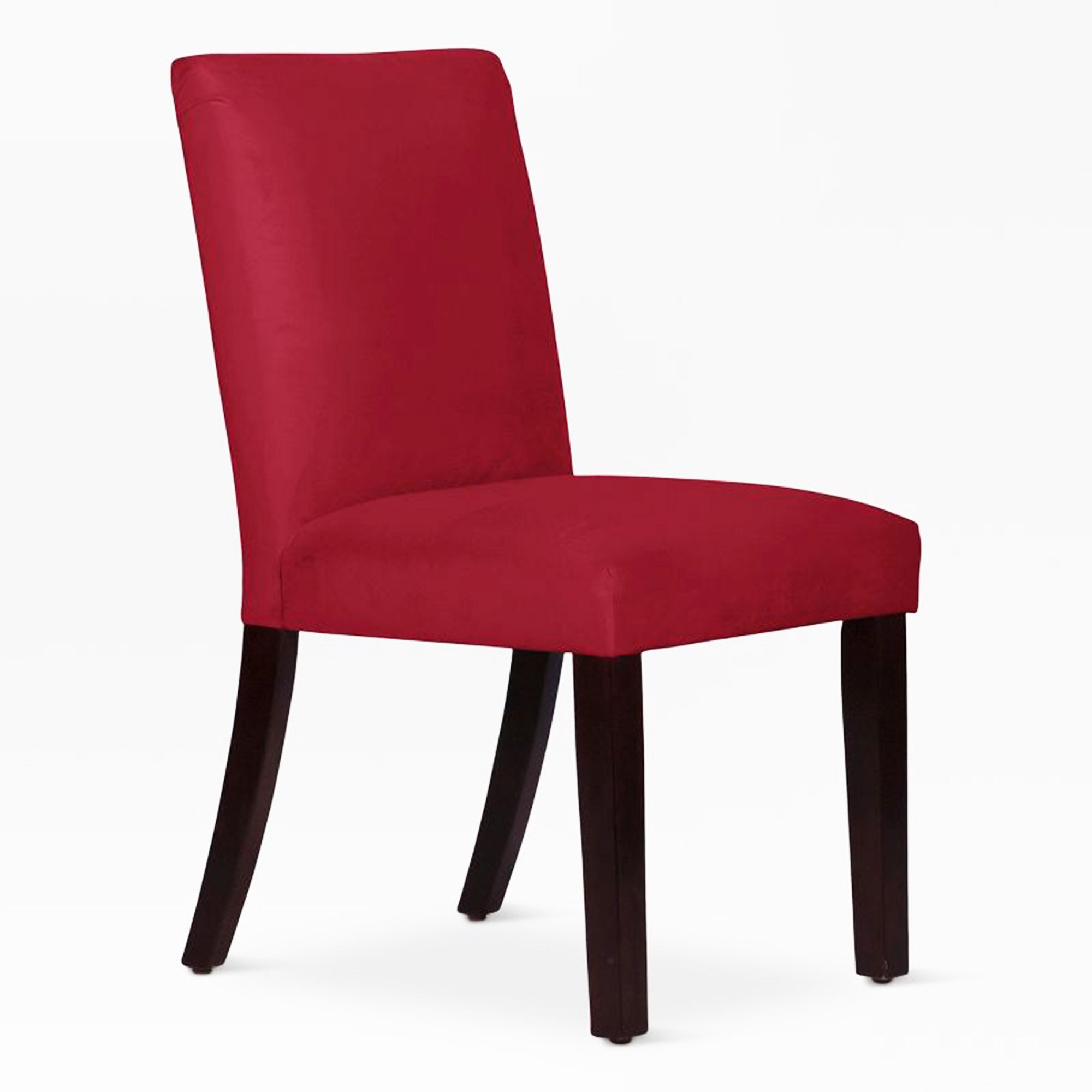 Maroon Suede Full Back Solid Wood Dining Chair
