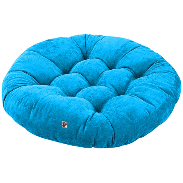 Turquoise - Velvet Round Floor Cushion