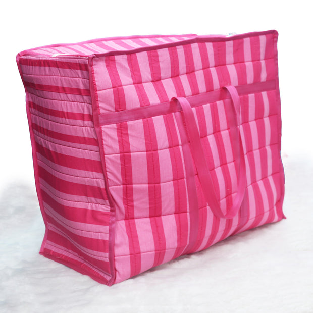 Pink Striped Coozly Lancom Zippered Storage Bags