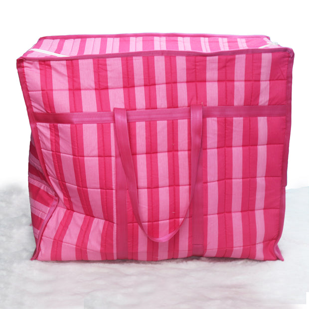 Pink Striped Coozly Lancom Zippered Storage Bags