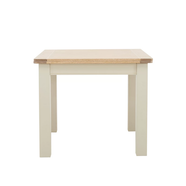 Beige White Wooden Dining Table