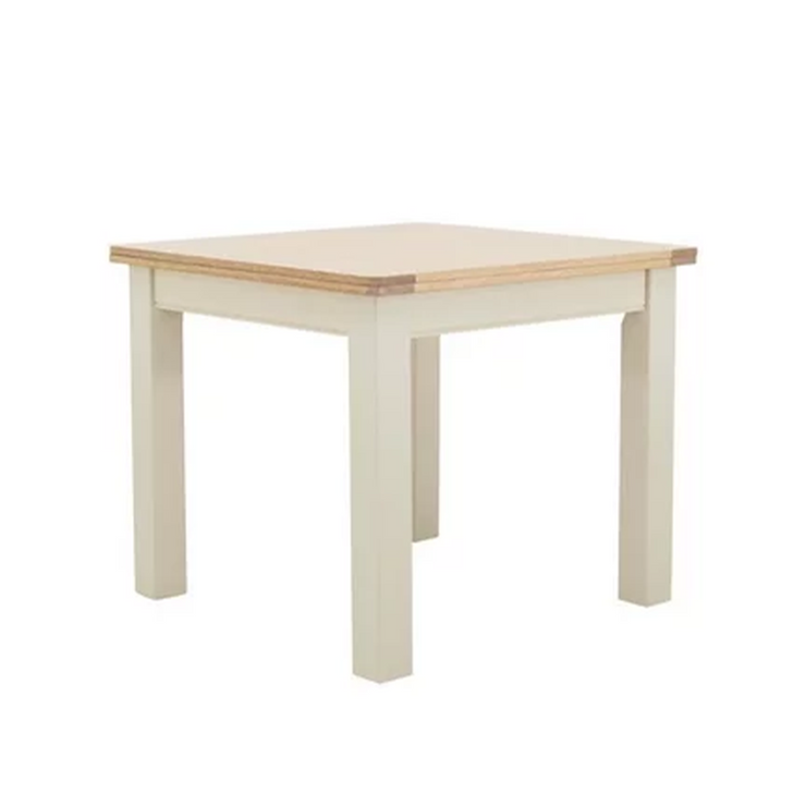 Beige White Wooden Dining Table