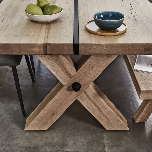 2V Cross Style Wooden Dining Table