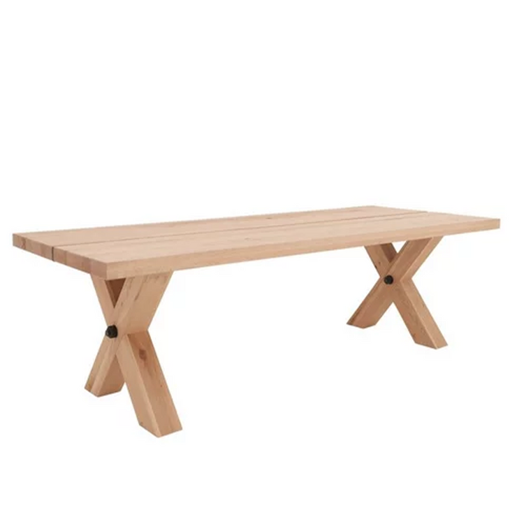 2V Cross Style Wooden Dining Table