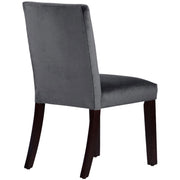 Dark Grey Full Back Solid Wood Dining Chair