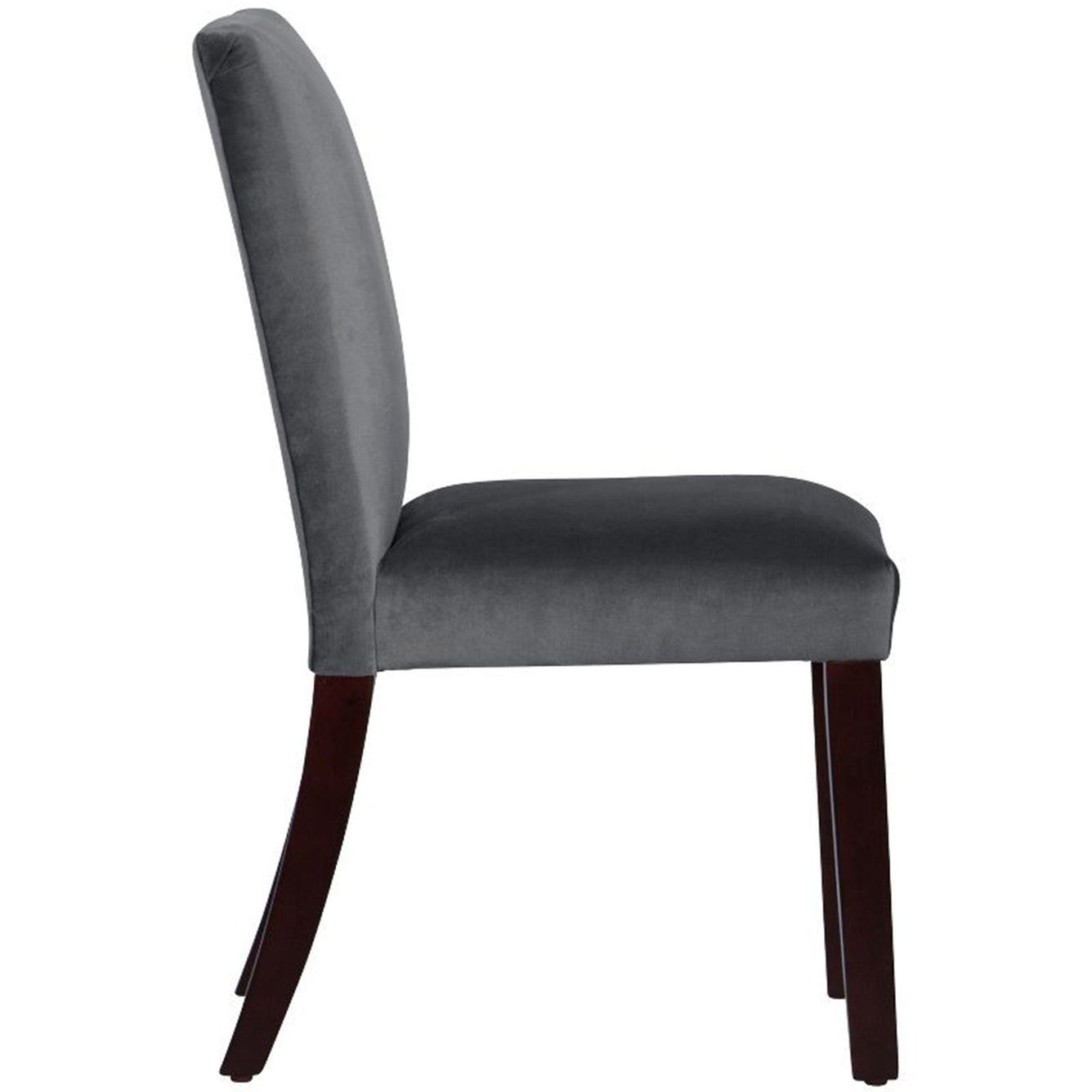 Dark Grey Full Back Solid Wood Dining Chair