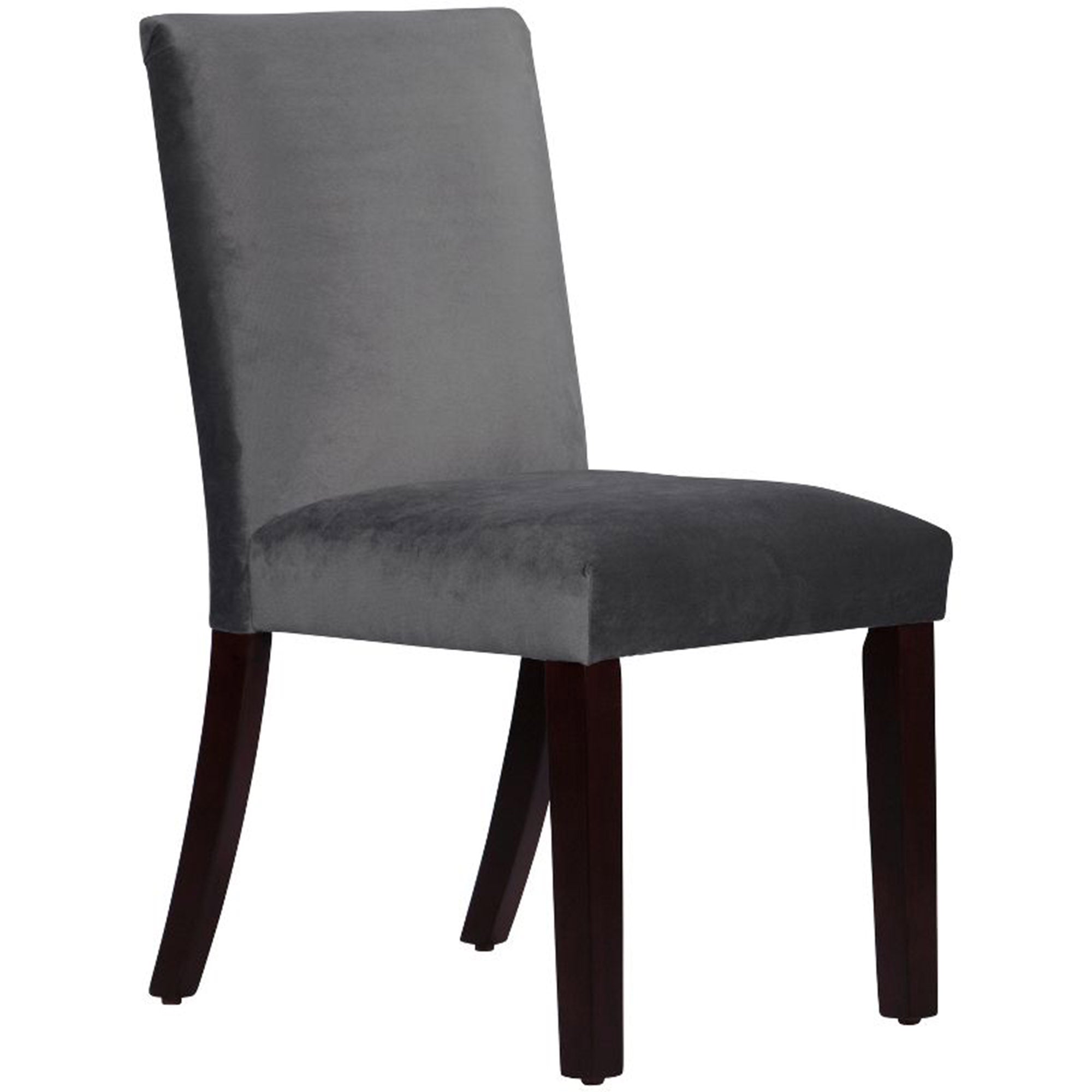Dark Grey Full Back Solid Wood Dining Chair