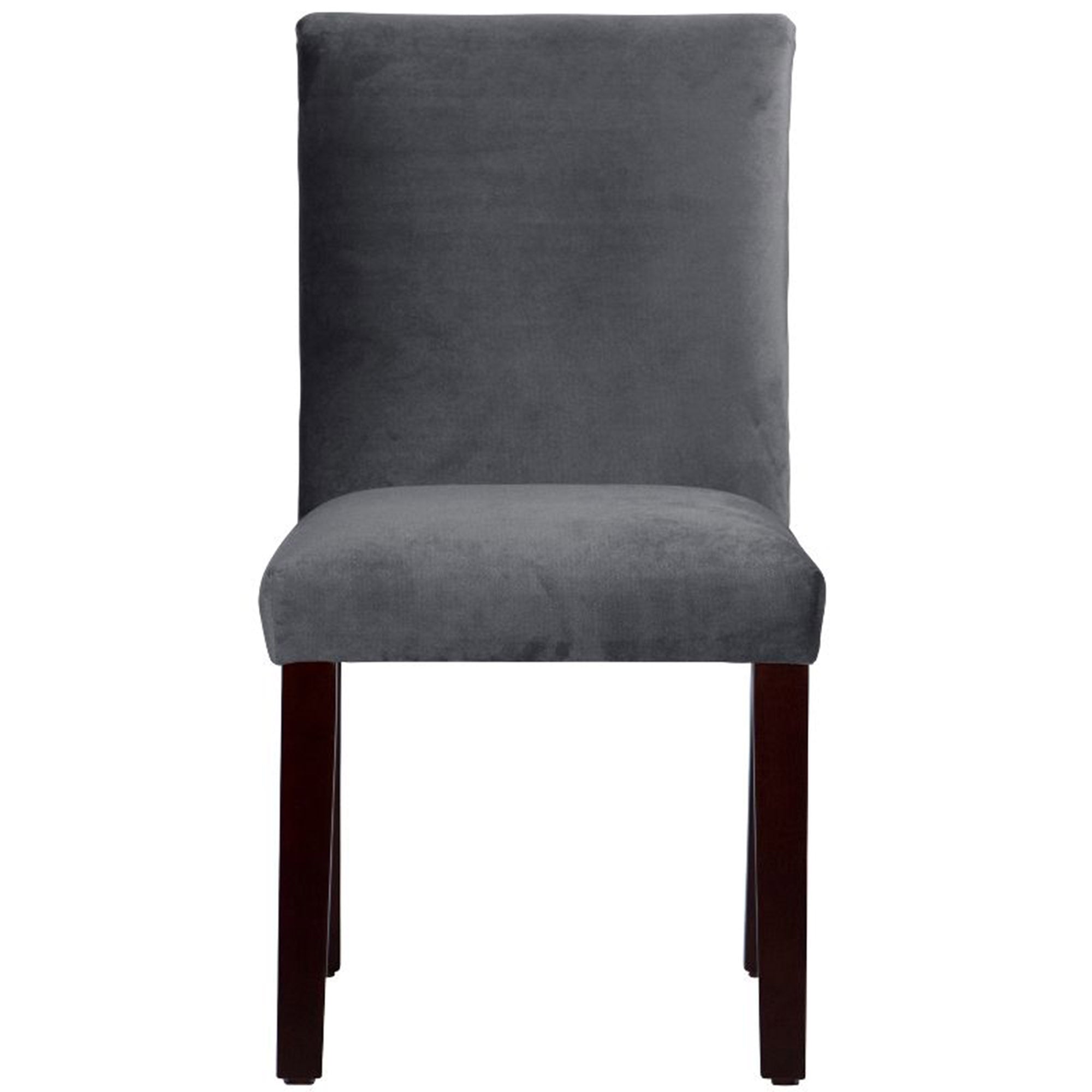 Dark Grey Full Back Solid Wood Dining Chair