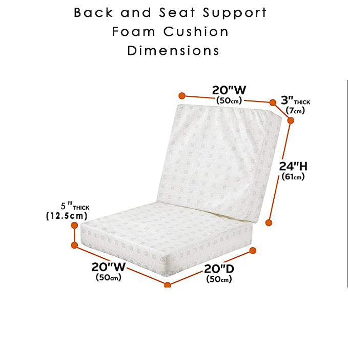 Back and Seat Foam Cushions with Removable Cover