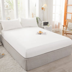 Fitted Cotton Jersey Custom Size BedSheet - White