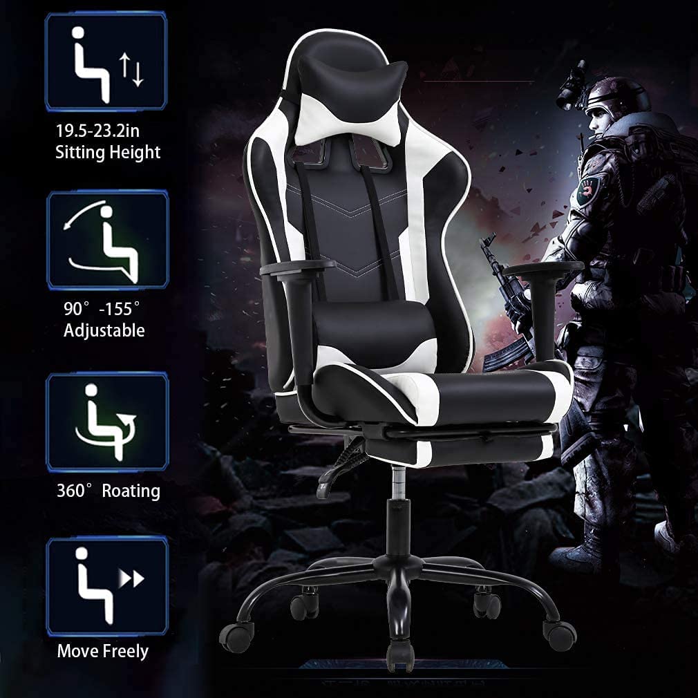 Coozly Video Gaming Chair | Luxury Office Chair | with Footrest