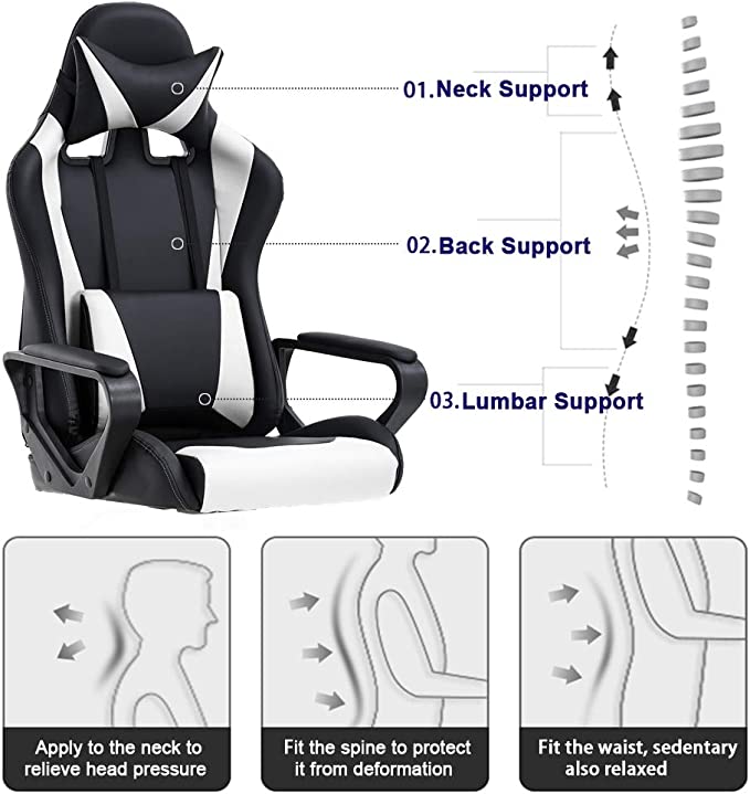 Coozly Video Gaming Chair | Luxury Office Chair | with Footrest