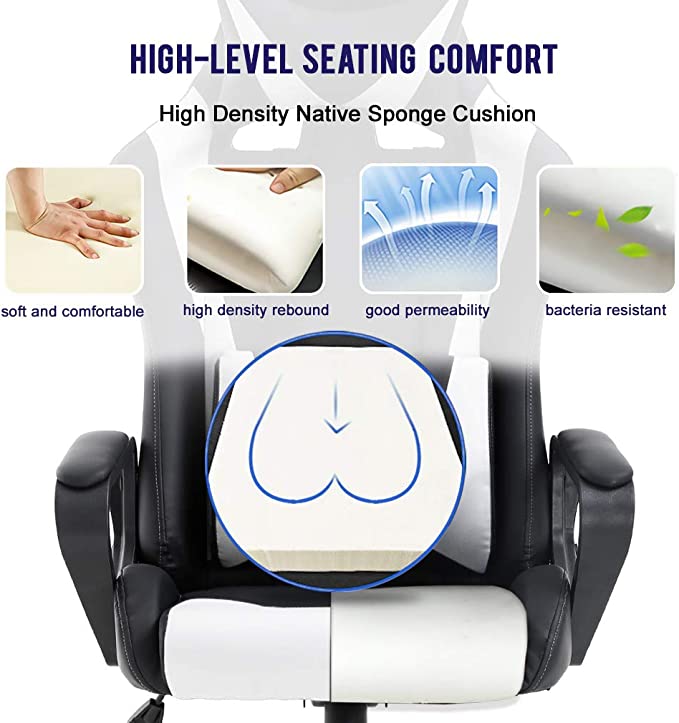 Coozly Video Gaming Chair | Luxury Office Chair | with Footrest