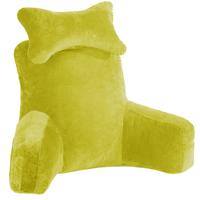 Backrest Pillow with ButterFly Neck Pillow | High Armrest - Yellow